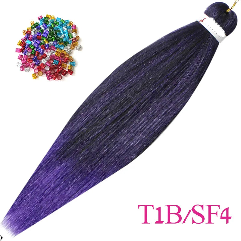 Easy Crochet Braids Ombre Hair Extensions Bundles Yaki Straight EZ Braiding Pre Stretched Synthetic Braid For African Women 6pcs