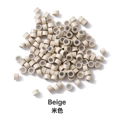 Microring Hair Extensions 500pcs 5mm 2mm Professional Hair Staples Tools Micro Ring Silicone Bead Microlink Feather Optional