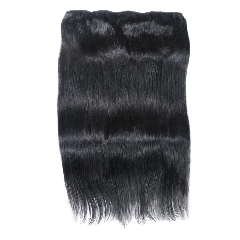 Clip In One Piece Human Hair Extensions 100% Straight Brazilian Human Remy Hair Natural Color Light Blond Ombre Dark Brown 613#