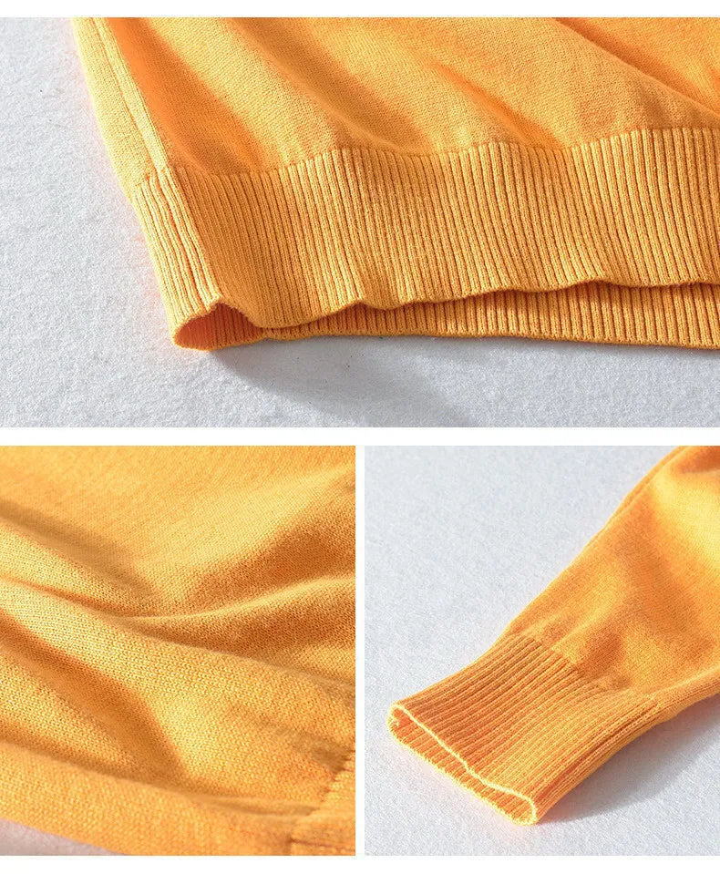 2022 New High Quality Knit ew Design Spring Autumn 100% Cotton Pullover Sweaters Male Casual Solid Color Jumper Pull Homme 8507