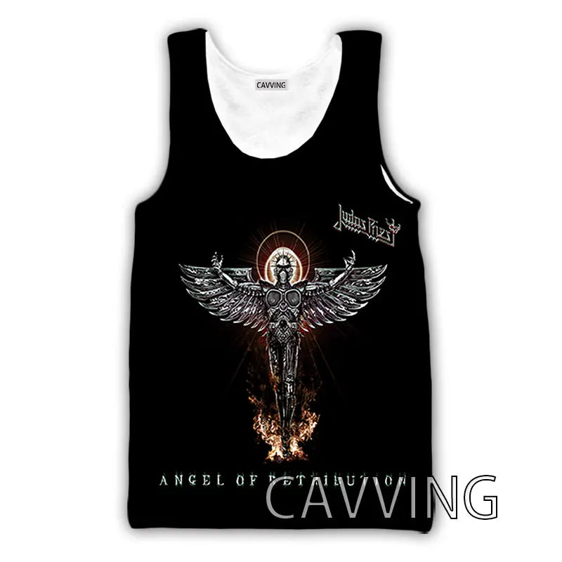 CAVVING 3D Printed  Judas Priest  Rock  Band Tank Tops Harajuku  Vest  Summer Undershirt Shirts Streetwear for Men/women
