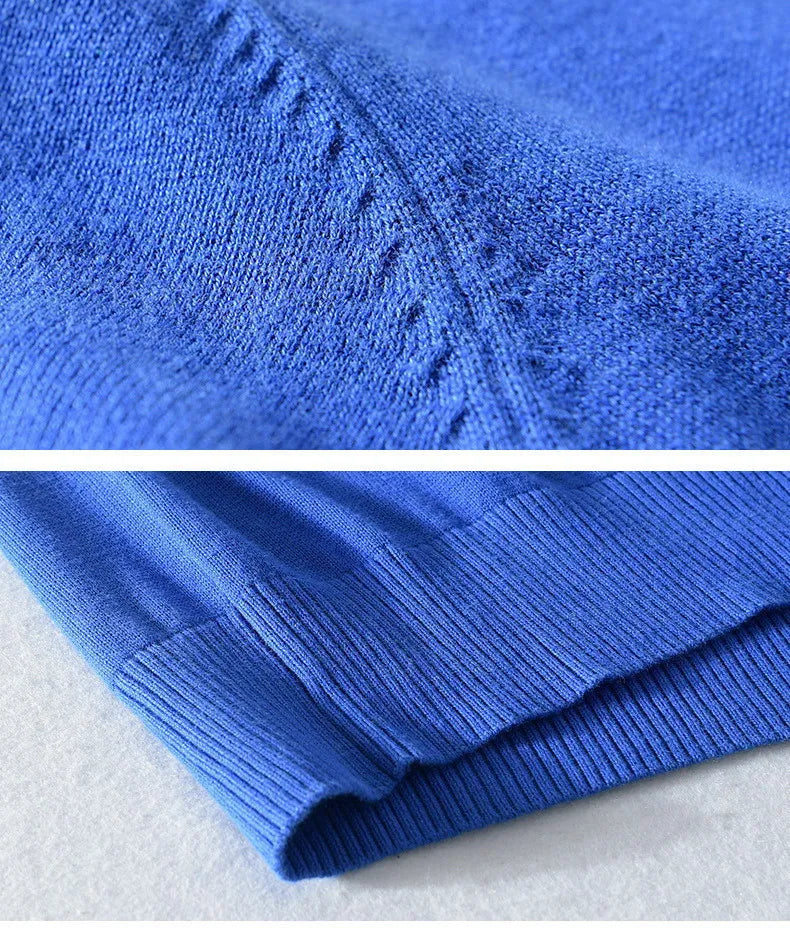 2022 New High Quality Knit ew Design Spring Autumn 100% Cotton Pullover Sweaters Male Casual Solid Color Jumper Pull Homme 8507
