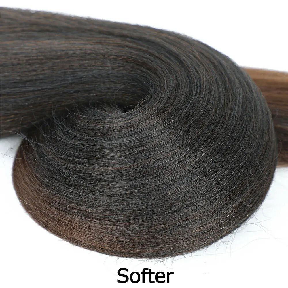 Easy Crochet Braids Ombre Hair Extensions Bundles Yaki Straight EZ Braiding Pre Stretched Synthetic Braid For African Women 6pcs