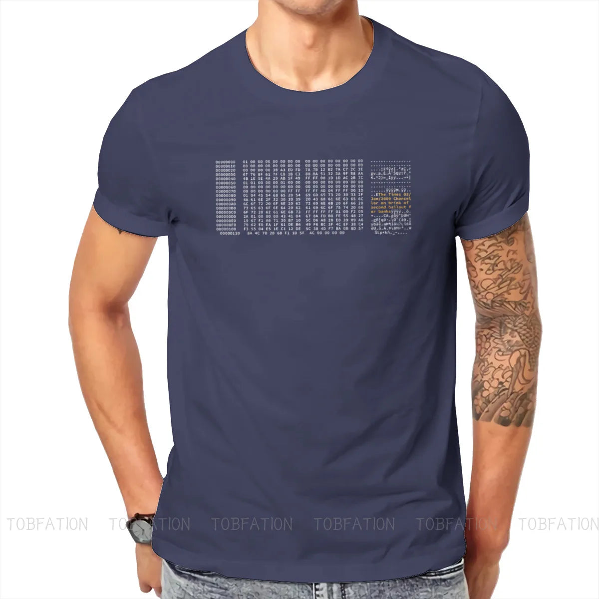 Genesis Block Bitcoin Cryptocurrency Meme T Shirt Vintage Grunge Oversized O-Neck TShirt Big sales Harajuku Men's Clothing