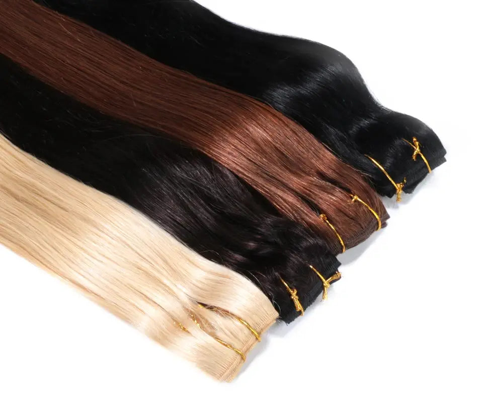 Clip In One Piece Human Hair Extensions 100% Straight Brazilian Human Remy Hair Natural Color Light Blond Ombre Dark Brown 613#