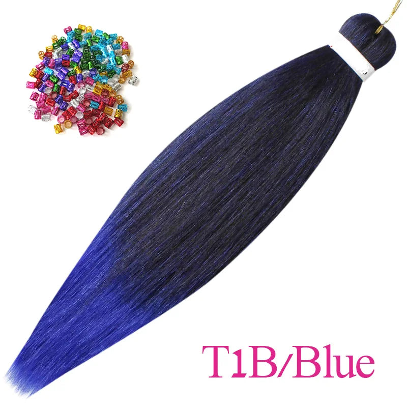 Easy Crochet Braids Ombre Hair Extensions Bundles Yaki Straight EZ Braiding Pre Stretched Synthetic Braid For African Women 6pcs