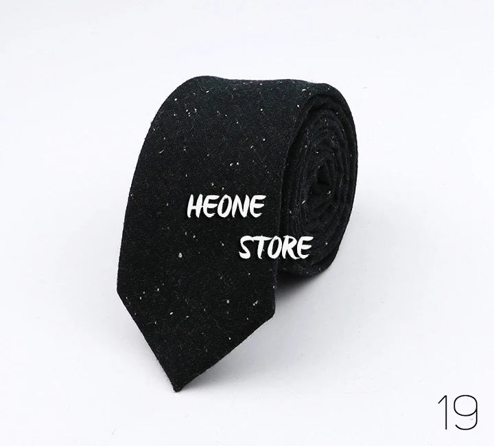 Thick Cashmere Wool Gentleman Solid Color Necktie 7CM Formal Wedding Party Europen Style Red Brown Green Gray Clothing Tie Gift