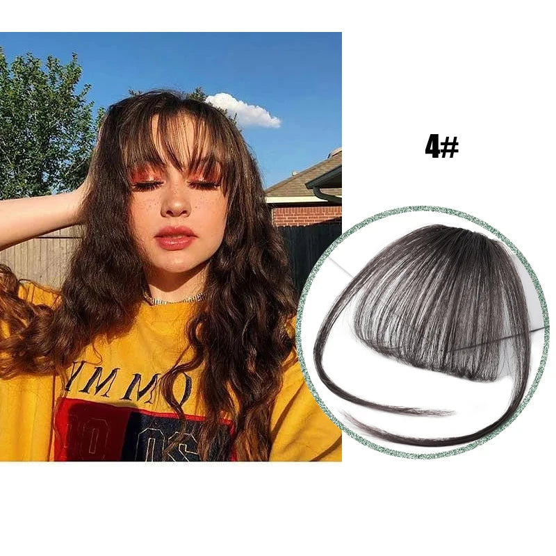 Fake 3D Air Bangs Hair Clip-In Extension Synthetic Fake Fringe Natural False hairpiece For Women Clip In Bangs