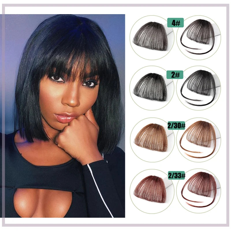 Fake 3D Air Bangs Hair Clip-In Extension Synthetic Fake Fringe Natural False hairpiece For Women Clip In Bangs