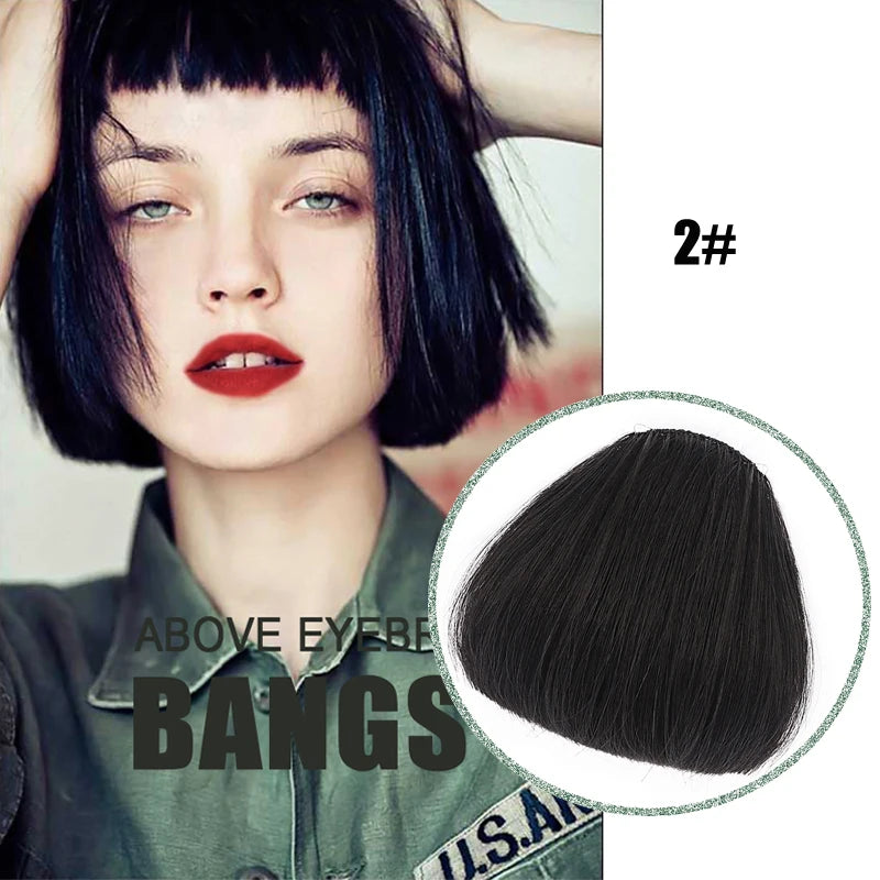 Fake 3D Air Bangs Hair Clip-In Extension Synthetic Fake Fringe Natural False hairpiece For Women Clip In Bangs