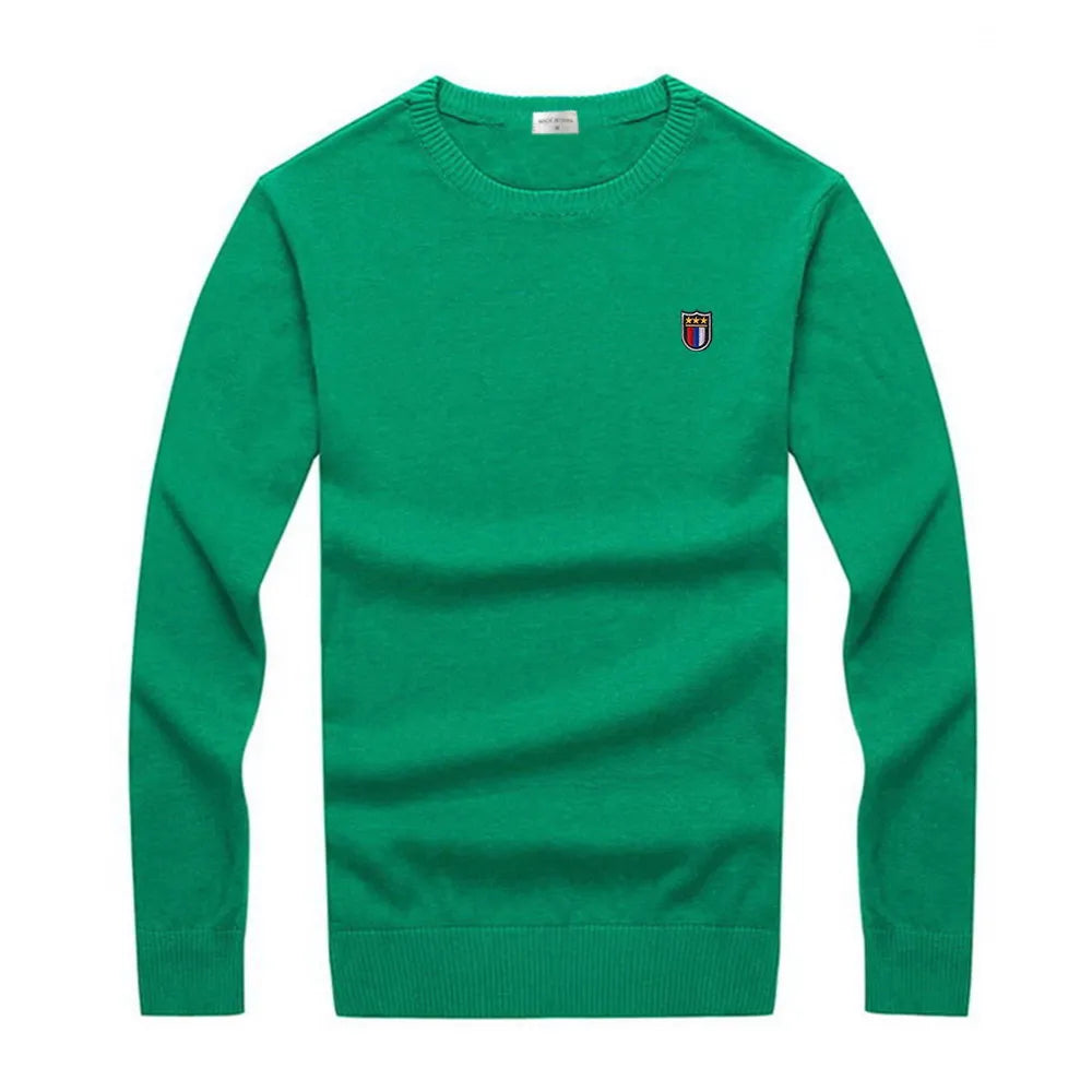 2022 New High Quality Knit ew Design Spring Autumn 100% Cotton Pullover Sweaters Male Casual Solid Color Jumper Pull Homme 8507