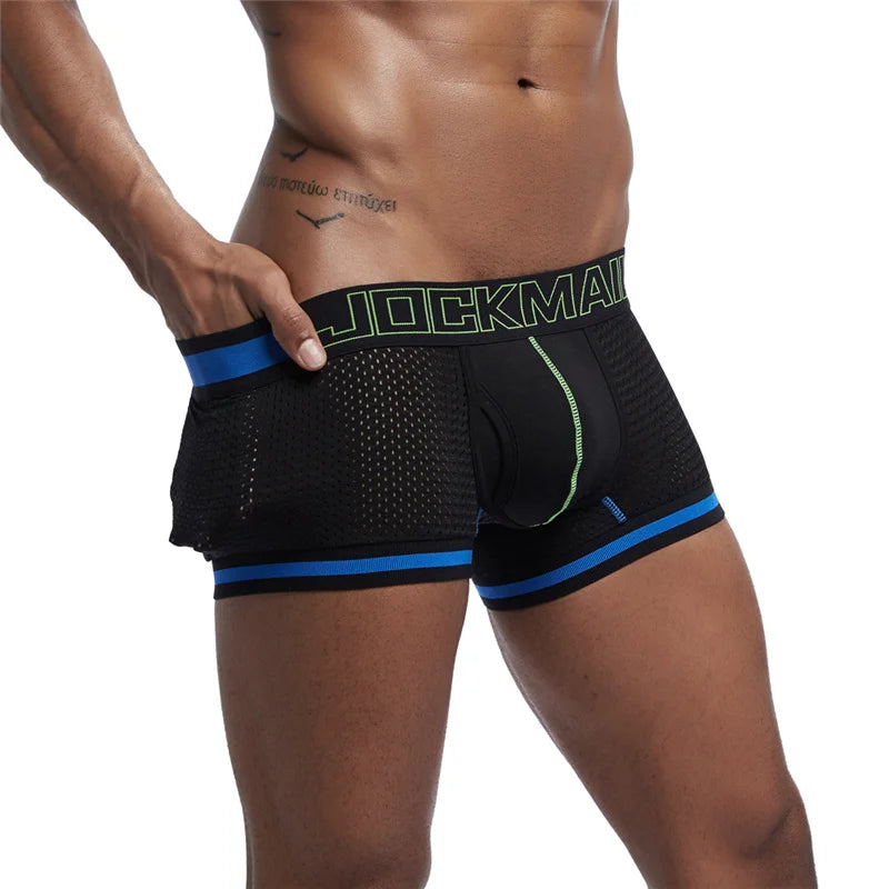 JOCKAMIL cotton mesh men's underwear fashion low-waist briefs shorts sports casual boxer trunks