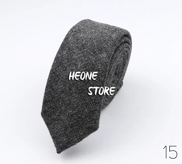 Thick Cashmere Wool Gentleman Solid Color Necktie 7CM Formal Wedding Party Europen Style Red Brown Green Gray Clothing Tie Gift