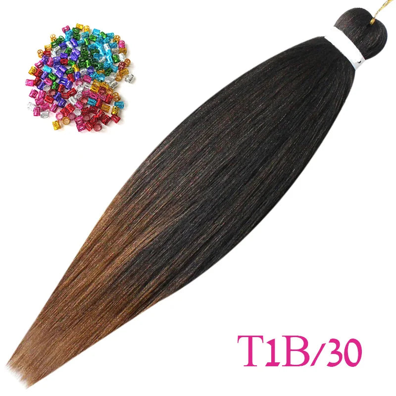 Easy Crochet Braids Ombre Hair Extensions Bundles Yaki Straight EZ Braiding Pre Stretched Synthetic Braid For African Women 6pcs