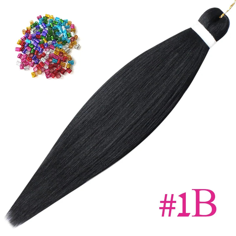 Easy Crochet Braids Ombre Hair Extensions Bundles Yaki Straight EZ Braiding Pre Stretched Synthetic Braid For African Women 6pcs