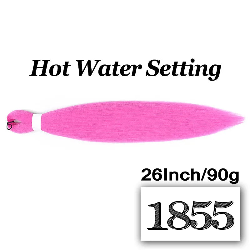 Pre-stretched Braiding Hair 26Inch 90G Synthetic Jumbo Hair Extensions for Crochet Braids DIY Pink Peach Red Yellow Fake Hair