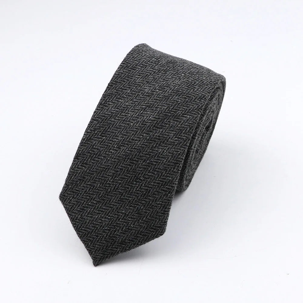 Thick Cashmere Wool Gentleman Solid Color Necktie 7CM Formal Wedding Party Europen Style Red Brown Green Gray Clothing Tie Gift