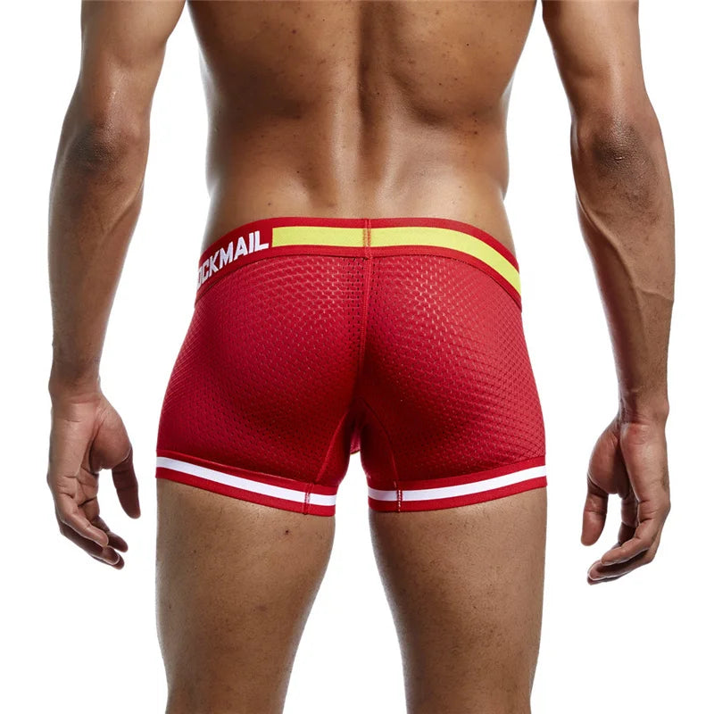 JOCKAMIL cotton mesh men's underwear fashion low-waist briefs shorts sports casual boxer trunks