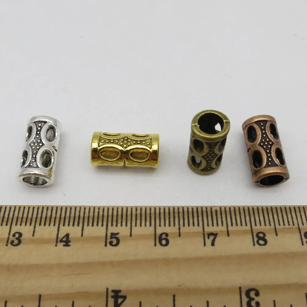 5Pcs-20pcs Silver/Gold/Bronze/Red Copper viking hair braid dread beard dreadlock beads tube rings