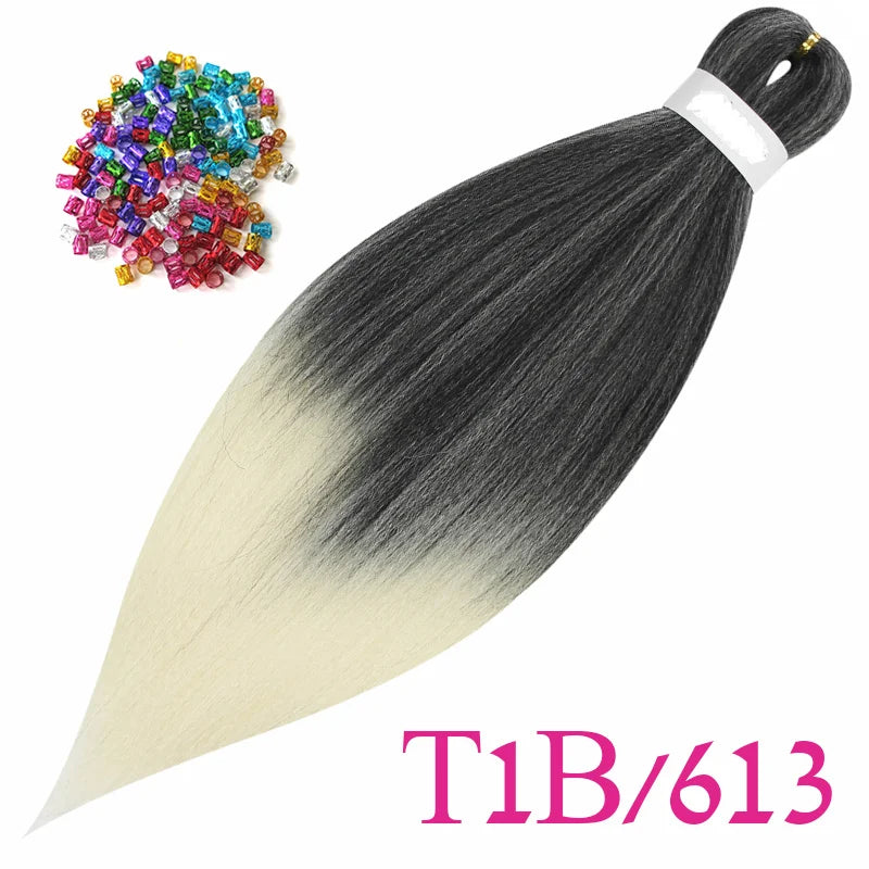 Easy Crochet Braids Ombre Hair Extensions Bundles Yaki Straight EZ Braiding Pre Stretched Synthetic Braid For African Women 6pcs