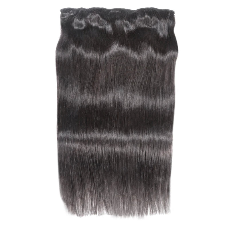 Clip In One Piece Human Hair Extensions 100% Straight Brazilian Human Remy Hair Natural Color Light Blond Ombre Dark Brown 613#