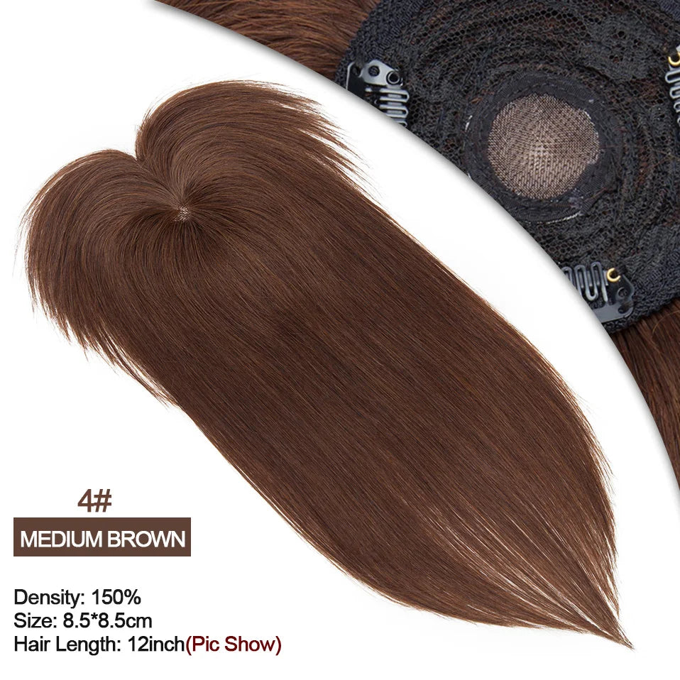 Rich Choices Women Topper 8.5x8.5cm Hair Toppers Natural Hair Clip In Wigs 100% Human Hair For Women Hairpiece
