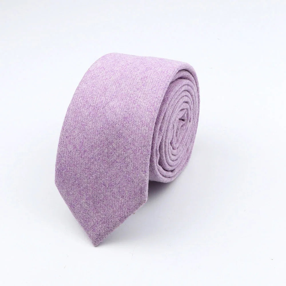 Thick Cashmere Wool Gentleman Solid Color Necktie 7CM Formal Wedding Party Europen Style Red Brown Green Gray Clothing Tie Gift