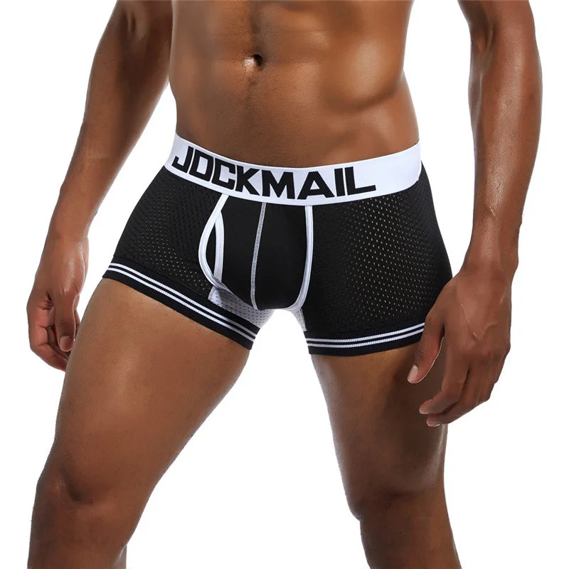 JOCKAMIL cotton mesh men's underwear fashion low-waist briefs shorts sports casual boxer trunks