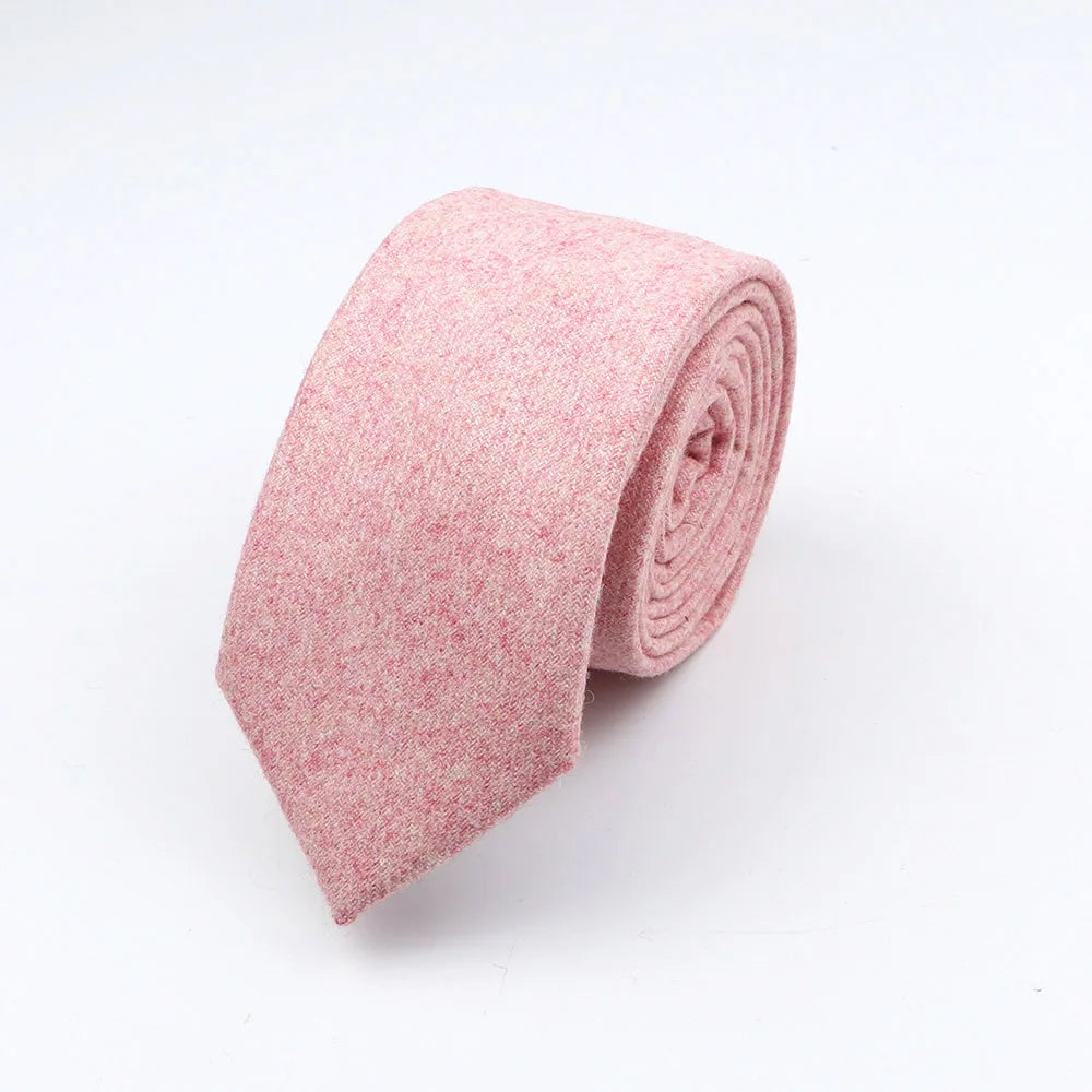 Thick Cashmere Wool Gentleman Solid Color Necktie 7CM Formal Wedding Party Europen Style Red Brown Green Gray Clothing Tie Gift