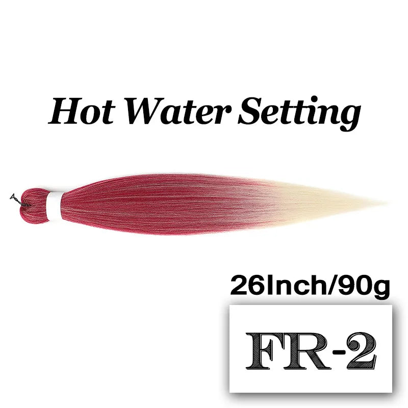 Pre-stretched Braiding Hair 26Inch 90G Synthetic Jumbo Hair Extensions for Crochet Braids DIY Pink Peach Red Yellow Fake Hair