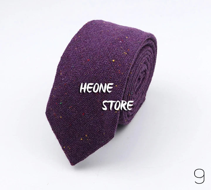 Thick Cashmere Wool Gentleman Solid Color Necktie 7CM Formal Wedding Party Europen Style Red Brown Green Gray Clothing Tie Gift