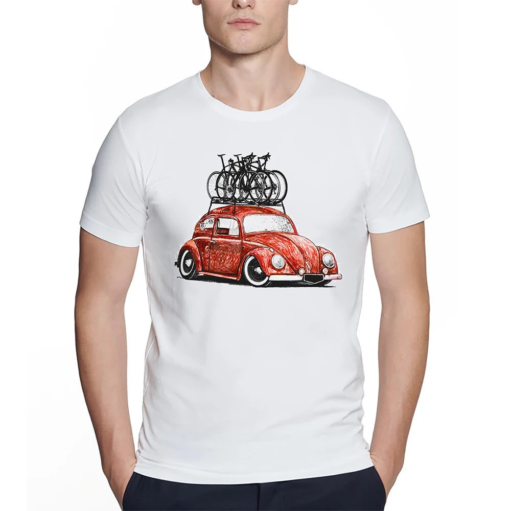Fashion ROAD TRIP T SHIRT Riding Bicycle Cycling T-Shirt Outdoor Car Print tshirt Creative Road Bike White Hipster Man tshirt