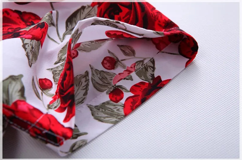 2026 Summer Mens Hawaiian Shirt, Printed Short Sleeve Asian Sizes Hawaii Rose Flower Beach Floral Patterns Shirts S-7XL