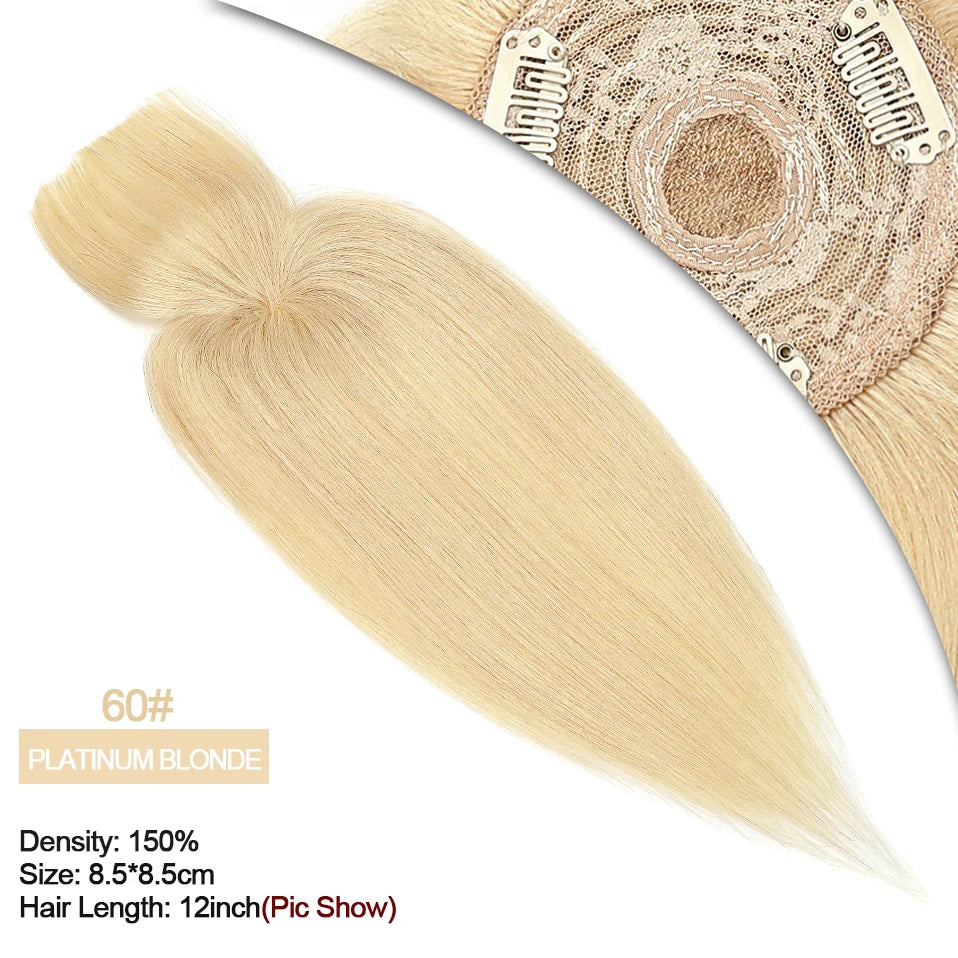 Rich Choices Women Topper 8.5x8.5cm Hair Toppers Natural Hair Clip In Wigs 100% Human Hair For Women Hairpiece