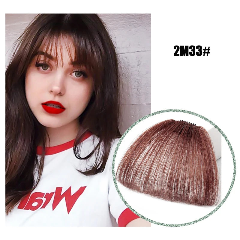 Fake 3D Air Bangs Hair Clip-In Extension Synthetic Fake Fringe Natural False hairpiece For Women Clip In Bangs