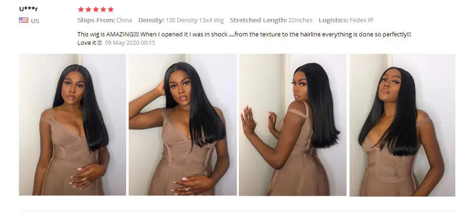 13x6 Lace Front Wigs Human Hair 200 Density Straight HD Lace Front Wigs Pre Plucked Straight Glueless Human Hair
