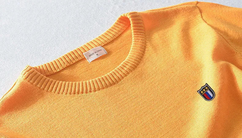 2022 New High Quality Knit ew Design Spring Autumn 100% Cotton Pullover Sweaters Male Casual Solid Color Jumper Pull Homme 8507