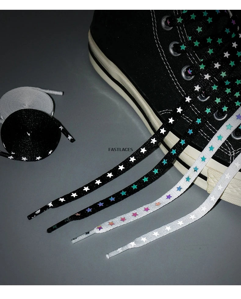 1Pair 3M Reflective Shoelaces AF1 Sneakers Shoe laces Vibrant Colorful reflective Shoelace Flat Luminous Laces Shoes Accessories