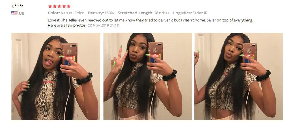 13x6 Lace Front Wigs Human Hair 200 Density Straight HD Lace Front Wigs Pre Plucked Straight Glueless Human Hair