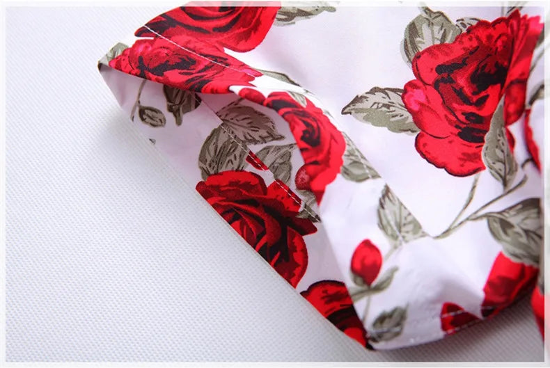 2026 Summer Mens Hawaiian Shirt, Printed Short Sleeve Asian Sizes Hawaii Rose Flower Beach Floral Patterns Shirts S-7XL