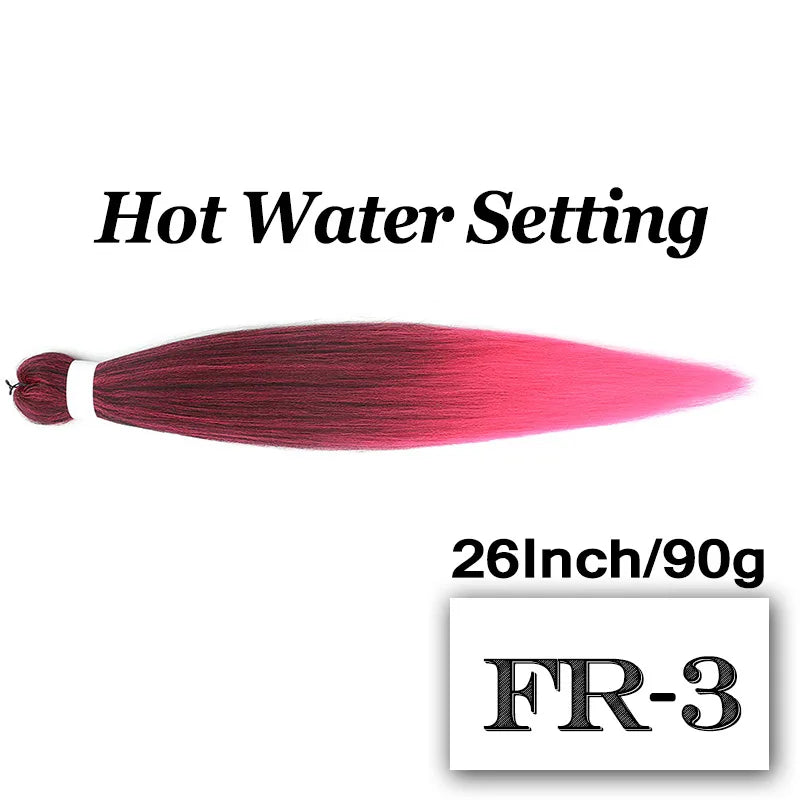 Pre-stretched Braiding Hair 26Inch 90G Synthetic Jumbo Hair Extensions for Crochet Braids DIY Pink Peach Red Yellow Fake Hair