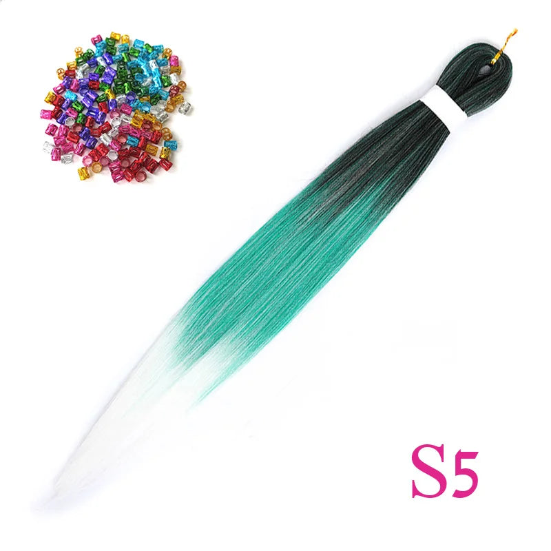 Easy Crochet Braids Ombre Hair Extensions Bundles Yaki Straight EZ Braiding Pre Stretched Synthetic Braid For African Women 6pcs
