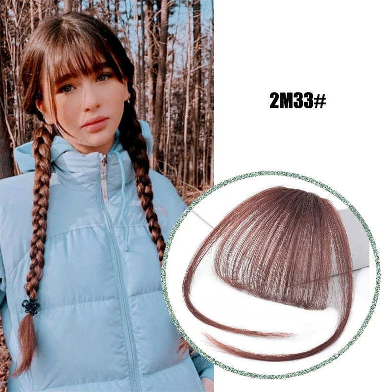 Fake 3D Air Bangs Hair Clip-In Extension Synthetic Fake Fringe Natural False hairpiece For Women Clip In Bangs