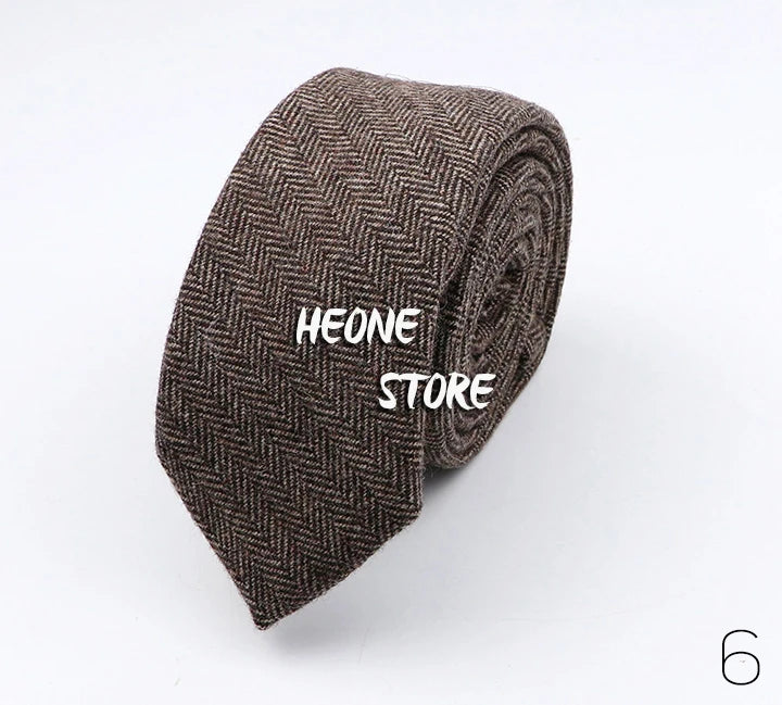 Thick Cashmere Wool Gentleman Solid Color Necktie 7CM Formal Wedding Party Europen Style Red Brown Green Gray Clothing Tie Gift