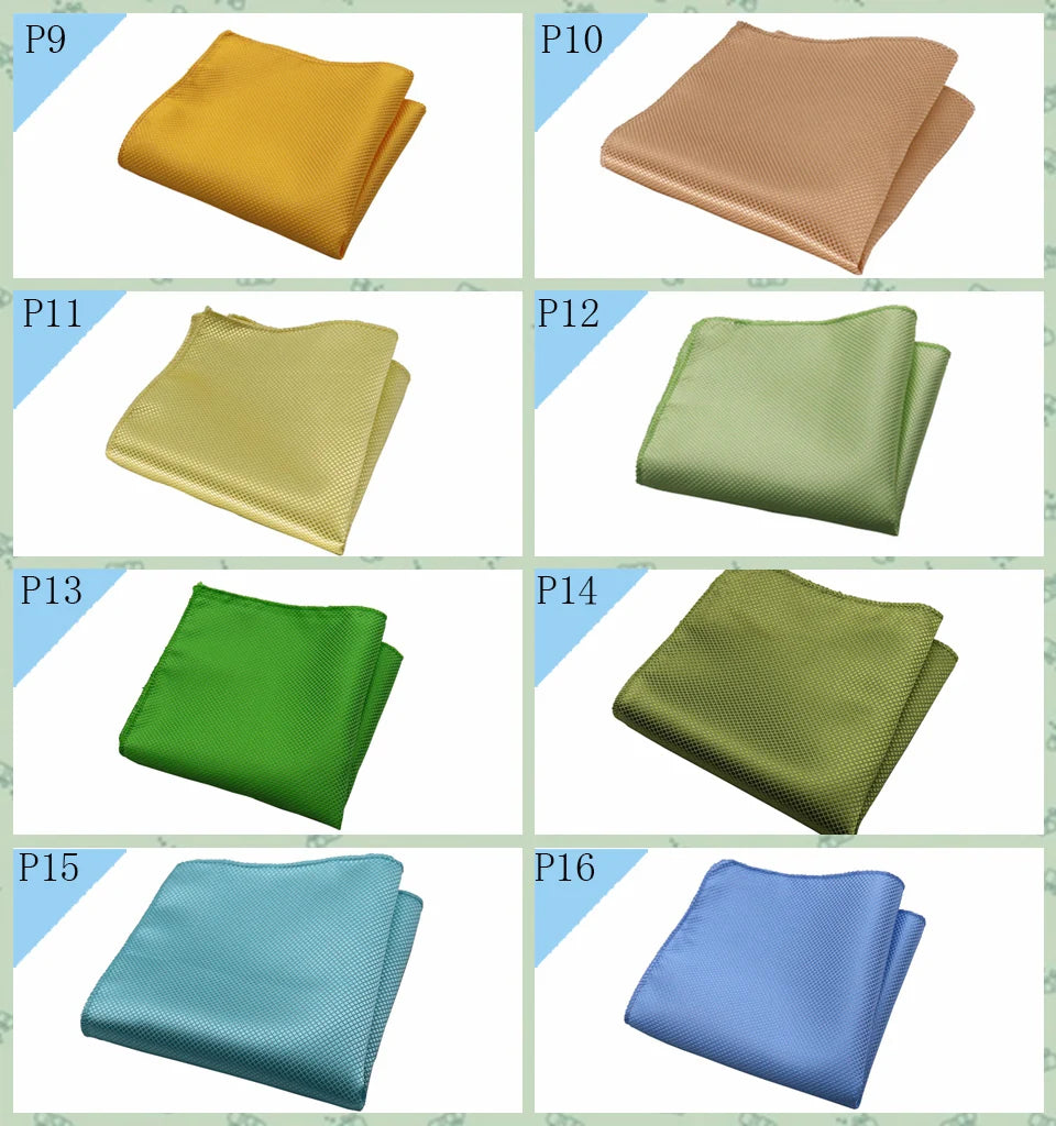 HUISHI Men's Hanky Jacquard Handkerchief Solid Plain Suits Pocket Square For Men Wedding Business Party Kanky Pocket Gifts