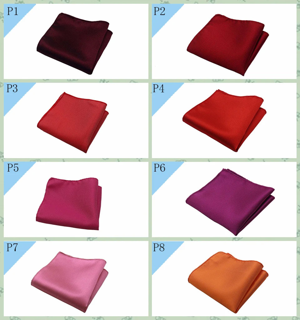 HUISHI Men's Hanky Jacquard Handkerchief Solid Plain Suits Pocket Square For Men Wedding Business Party Kanky Pocket Gifts