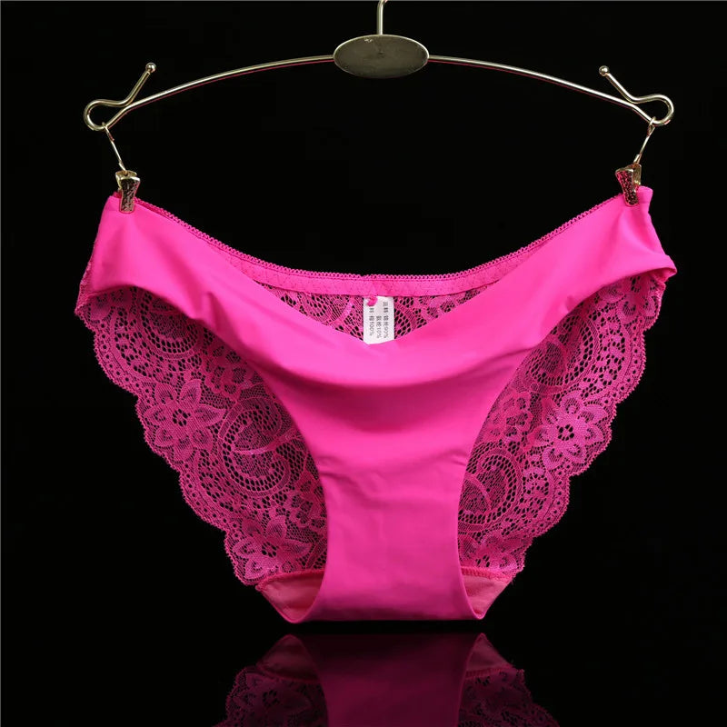 1 PC Women Sexy Knickers Bikini Hollow Flower Lace Thongs Lingerie V-string Panty Underwear Female