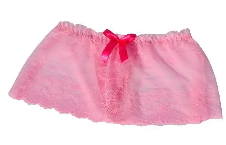 Low waist sissy gay thong g-string sexy men underwear panties with transparent  lace skirt edge design ZJH886P
