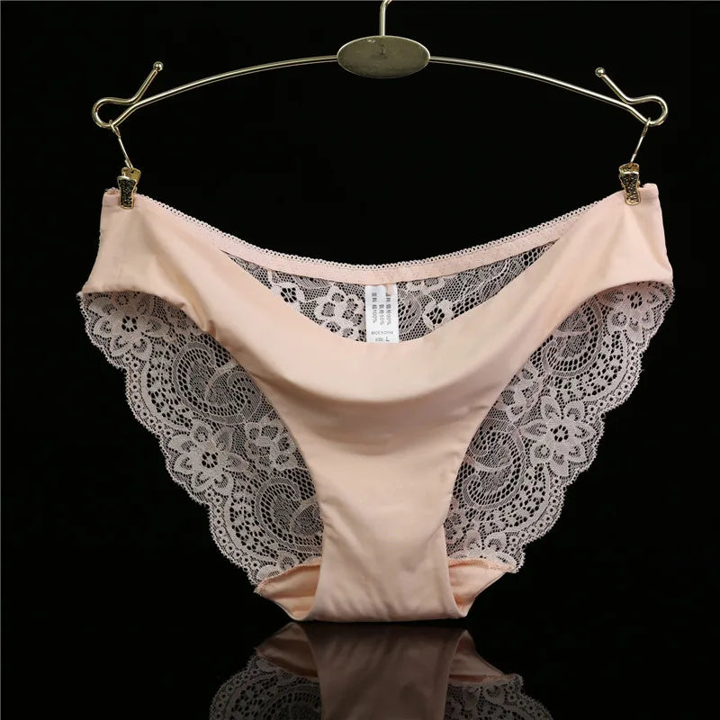1 PC Women Sexy Knickers Bikini Hollow Flower Lace Thongs Lingerie V-string Panty Underwear Female