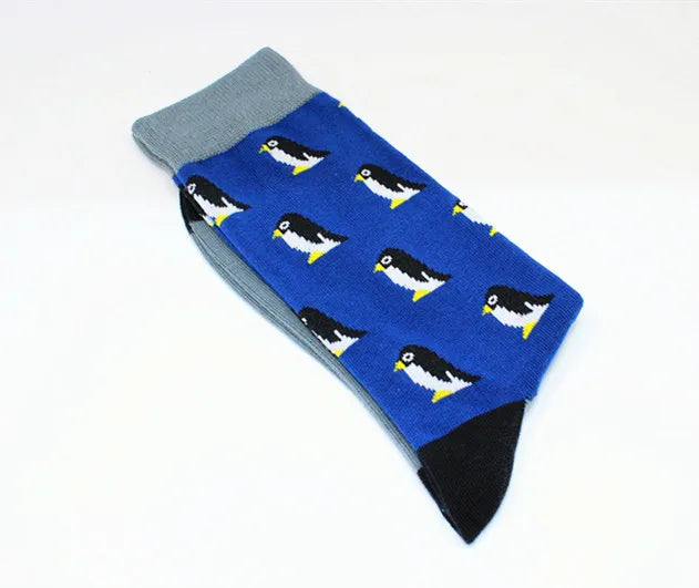 Harajuku Happy Men socks Funny Mens Sloth Sock Women animal fox chili Moustache sloths Novelty Sock combed cotton funny Socks